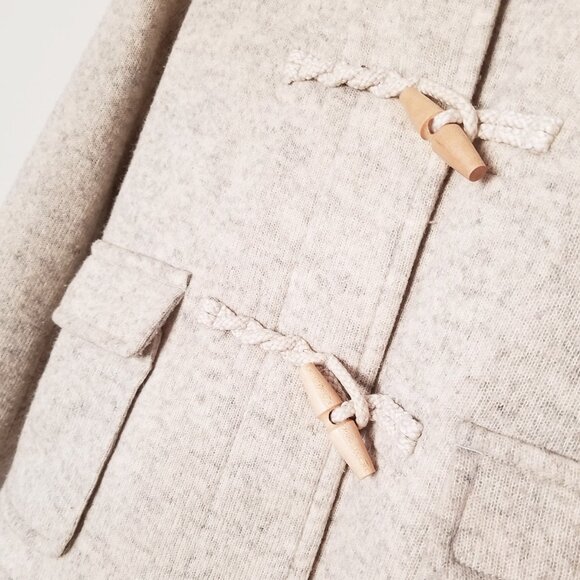 MUJI Wool Blend Toggle Button Hooded Duffel Jacket Preppy Academia Y2K Rare XS - Picture 13 of 16